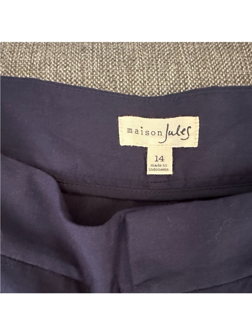 Maison Jules Navy Eyelet Scalloped Hem Bermuda Shorts - Picture 5 of 6